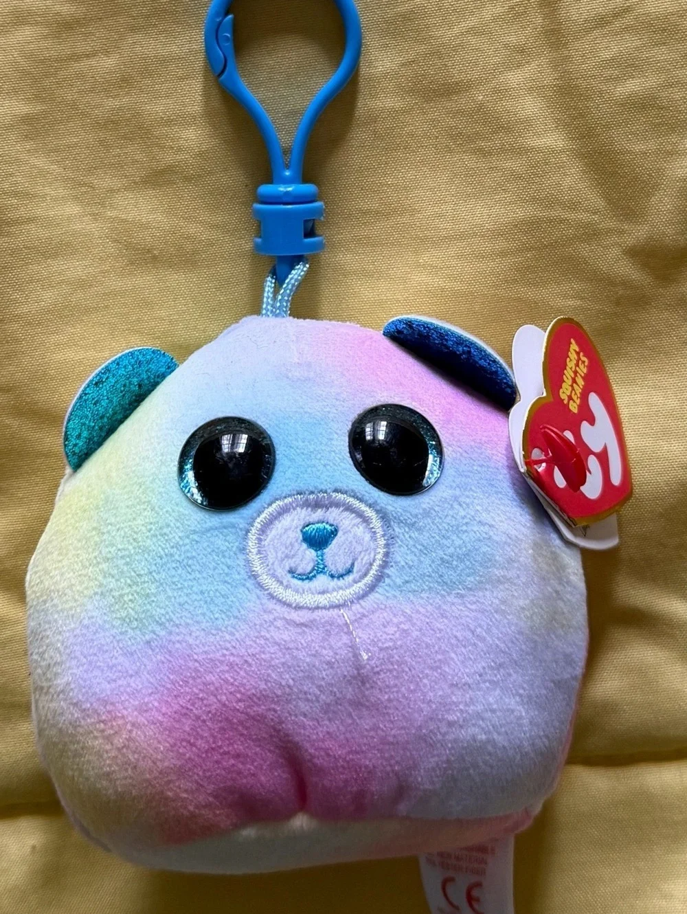 TY Squish-a-Boos Plush Clip Bundle Panda Dalmatian Rainbow Bear Llama Keychain
